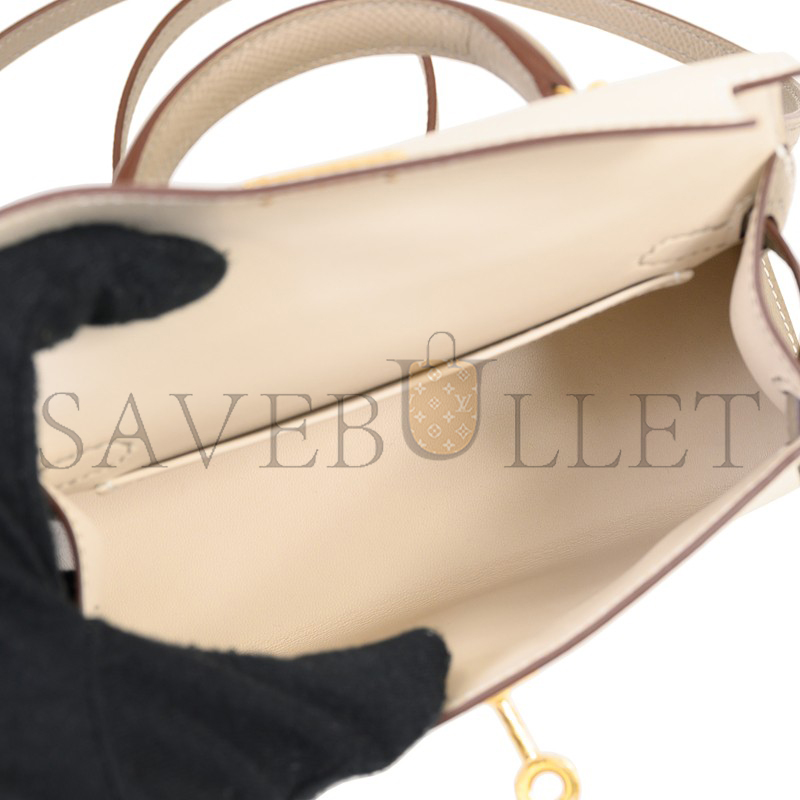 HERMES MASTER MINI KELLY EPSOM GOLD HARDWARE (19*12*5.5cm)